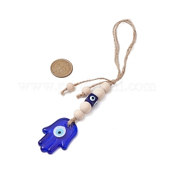 Handmade Blue Evil Eye Lampwork Pendant Decorations&nbsp;HJEW-JM02303-02