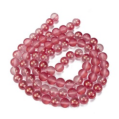 Frosted Transparent Glass Bead Strands&nbsp;GLAA-P065-10mm-09