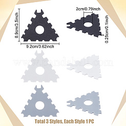 3Pcs 3 Colors Plastic All-in-One Pottery Trimming Tools&nbsp;CELT-UN0001-07
