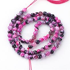 Natural Fire Crackle Agate Bead Strands&nbsp;G-S215-4mm-M