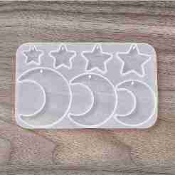 Astronomy Theme Moon Silicone Pendant Molds&nbsp;X-DIY-E065-07B