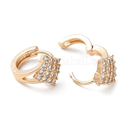 Rack Plating Brass Micro Pave Cubic Zirconia Hoop Earrings&nbsp;EJEW-P238-13KCG