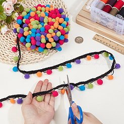 12.5M Colorful Polyester Pom Pom Ball Tassel Ribbons&nbsp;OCOR-PH0036-16B