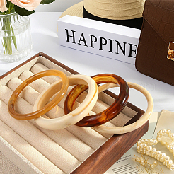 4Pcs 4 Styles Resin Bangles for Women&nbsp;BJEW-GO0001-10