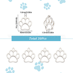 30Pcs 201 Stainless Steel Pet Pendants&nbsp;STAS-SC0004-96