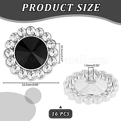 16Pcs Alloy Rhinestone Shank Buttons&nbsp;BUTT-GA0001-19B