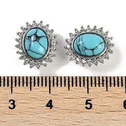 Synthetic Turquoise Sew on Rhinestone&nbsp;KK-P283-02B-P