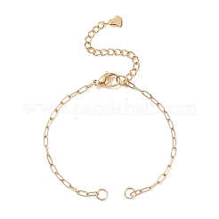 Half Finished 304 Stainless Steel Paperclip Chains Connector Bracelet Makings&nbsp;AJEW-JB01129