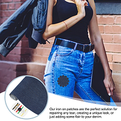 Denim Embroidery Fabric Kit&nbsp;DIY-WH0349-320E
