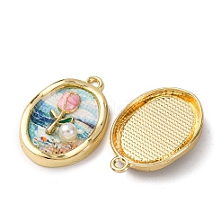 Printed Alloy Enamel Pendants&nbsp;LS-ENAM-B028-36KCG-01