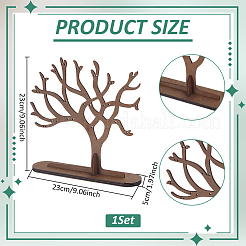 Tree Shaped Wood Jewelry Earring Display Stands&nbsp;DJEW-WH0816-002