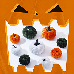 9Pcs 6 Styles Flannel Simulation Plastic Foam Artificial Pumpkin Thanksgiving Party Decorations&nbsp;AJEW-CA0001-92