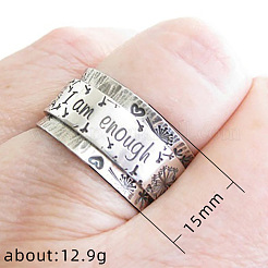 Dandelion with Word Pattern Alloy Finger Rings&nbsp;FS-WG2A4E2-05