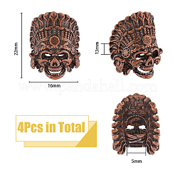4Pcs Tibetan Style Alloy European Beads&nbsp;TIBEB-FH0001-40R