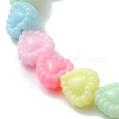 Candy Color Heart Acrylic Beaded Kid Stretch Bracelets for Girls&nbsp;BJEW-JB10222