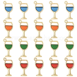 20Pcs 4 Colors Alloy Enamel Pendants&nbsp;ENAM-YW0006-15
