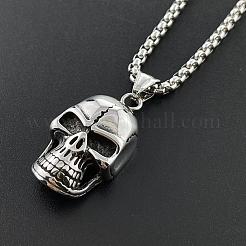 Stainless Steel Skull Pendant Punk Style Hip-hop Necklaces for Men&nbsp;KQ3435
