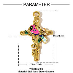 304 Stainless Steel Enamel Pendants&nbsp;STAS-OY005-32G