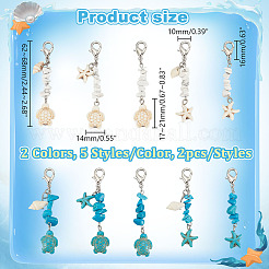 4 Sets 2 Style Glass Pendant Decorations&nbsp;HJEW-GA0001-50