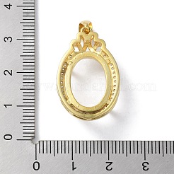 Rack Plating 925 Sterling Silver Micro Pave Clear Cubic Zirconia Pendants Cabochon Settings&nbsp;STER-NH0001-43G