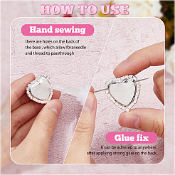 24Pcs 12 Styles Pink Series Heart Sew On Glass Rhinestones&nbsp;DIY-FH0005-84