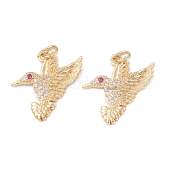 Rack Plating Brass Micro Pave Cubic Zirconia Pendants&nbsp;KK-G452-19G
