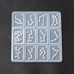 Twelve Constellations Rectangle Pendants Silicone Molds&nbsp;X-DIY-G073-02