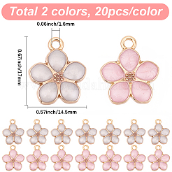 40Pcs 2 Colors Light Gold Plated Alloy Enamel Pendants&nbsp;ENAM-SC0007-65