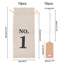 Flax Drawstring Bags&nbsp;ABAG-WH0005-27