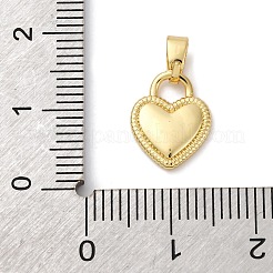 Brass Pave Natural White Shell Heart Charms&nbsp;KK-P308-04G