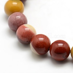 Round Natural Mookaite Beads Strands&nbsp;G-P062-65