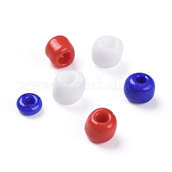 300G 6500pcs 3 Colors Independence Day Glass Seed Beads&nbsp;X1-SEED-LS0001-01