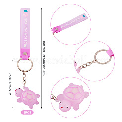 3Pcs PVC Tortoise Pendant Keychains&nbsp;KEYC-TADJ0001-02E
