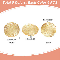 30Pcs 5 Colors Brass Pendants&nbsp;KK-PH0009-57