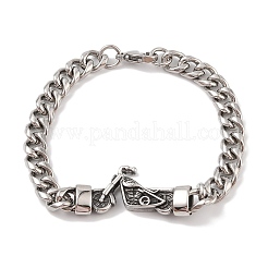 304 Stainless Steel Viking Lion Link Chain Bracelets for Men&nbsp;BJEW-B096-38AS