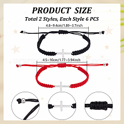 12Pcs 2 Styles Adjustable Polyester Thread Braided Bracelets for Women Men&nbsp;BJEW-UN0001-88B