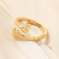 Brass Cuff Rings for Women&nbsp;RJEW-U044-S