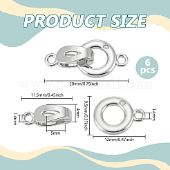6Pcs Brass Micro Pave Clear Cubic Zirconia Fold Over Clasps&nbsp;KK-BC0015-10P
