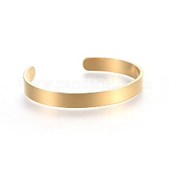 304 Stainless Steel Blank Cuff Bangles&nbsp;BJEW-E361-11G