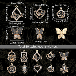 40Pcs 10 Style Alloy Enamel Pendants&nbsp;FIND-SC0008-32