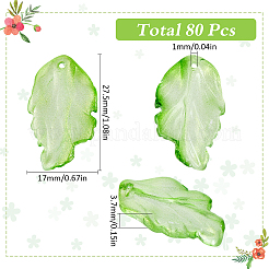 80Pcs Transparent Glass Pendants&nbsp;GLAA-SC0002-43A