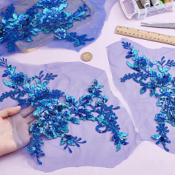 Flower Polyester Embroidery Sew on Appliques&nbsp;PATC-WH0020-33E