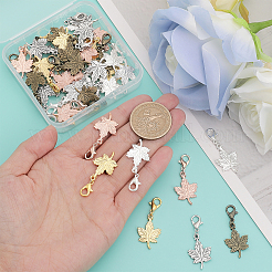 12 Sets Maple Leaf Alloy Pendants Decorations Set&nbsp;HJEW-CA0001-61