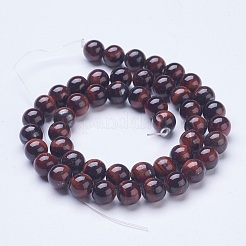 Dyed & Heated Natural Red Tiger Eye Beads Strands&nbsp;G-D855-04-8mm
