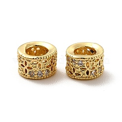 Rack Plating Brass Micro Pave Cubic Zirconia Beads&nbsp;KK-C010-25