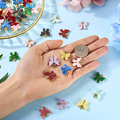 54Pcs 9 Colors Acrylic Alloy Pendants&nbsp;MACR-TA0001-60