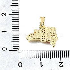 Brass Micro Pave Clear Cubic Zirconia Pendants&nbsp;KK-C263-31A-G