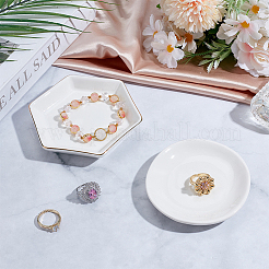 2Pcs 2 Styles Porcelain Jewelry Plate&nbsp;DJEW-HY0001-05