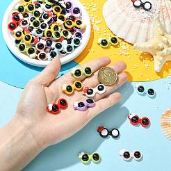 60Pcs 8 Colors Opaque Resin Cabochons&nbsp;RE-FSFE00-01