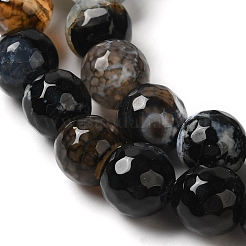 Dyed & Heated Natural Fire Crackle Agate Beads Strands&nbsp;G-P539-B01-10